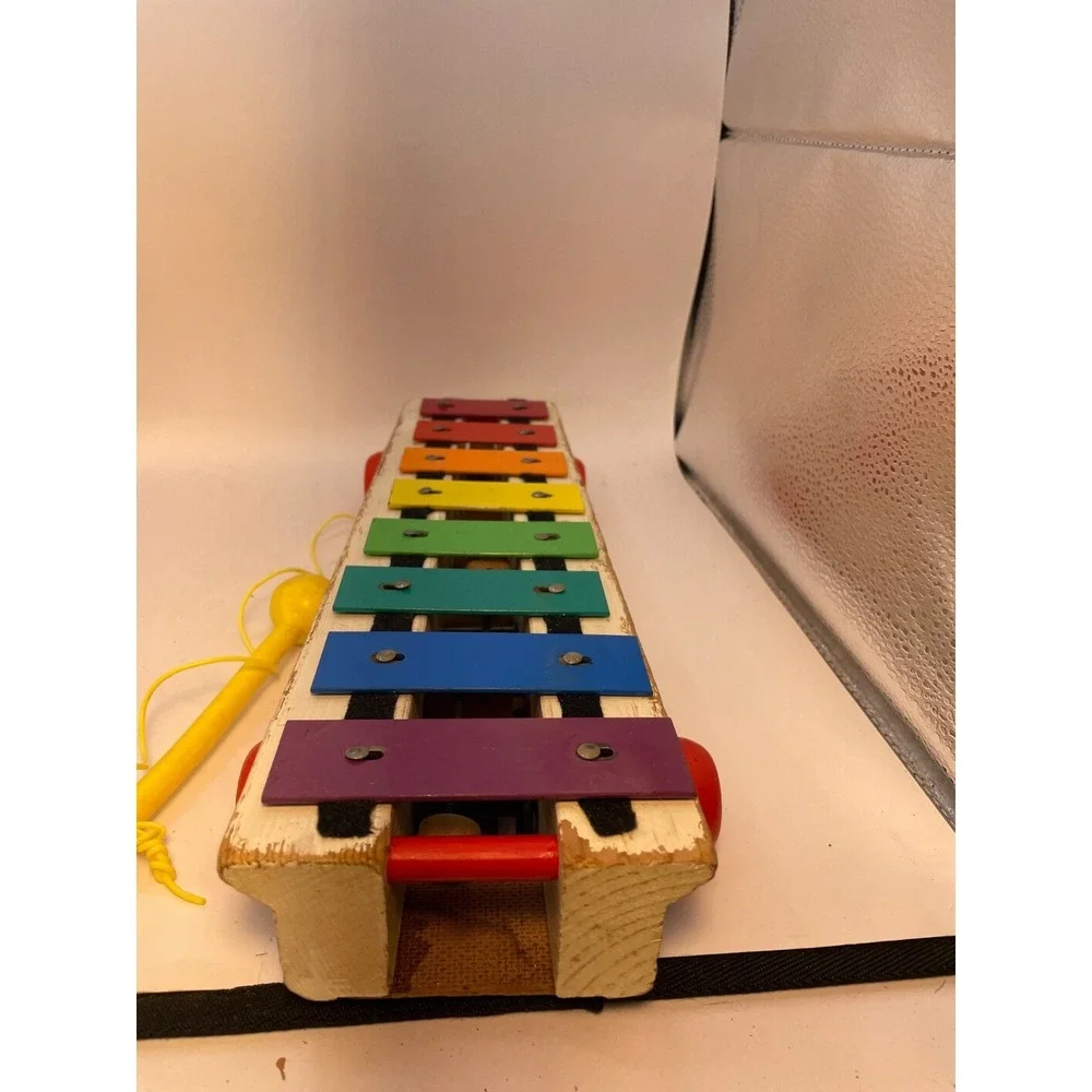 Fisher Price Pull A Tune Toy Xylophone Keys with Mallet Vintage 1964 FP 870 USA